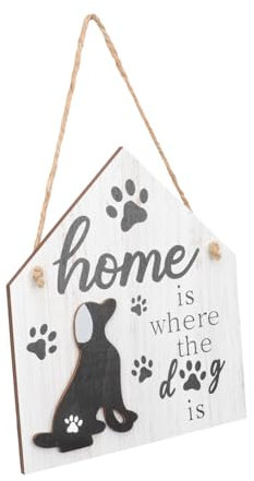 Zerodeko Targa per Porta in Legno Fatta A Mano per Cani Decorazione da Parete Rustica Targa per Porta Interna per La Casa