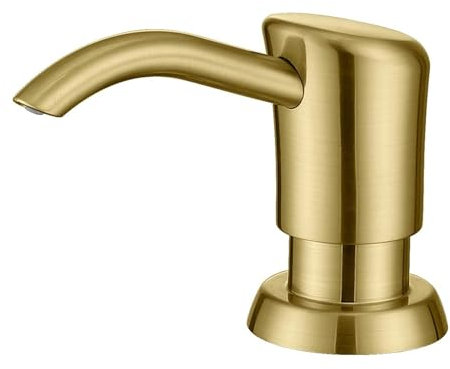 Maizoon Distributeur de savon pour évier de cuisine avec bouteille de grande capacité de 500 ml, durable, facile à nettoyer, tête de pompe rotative à 360°, solution pratique et polyvalente, doré