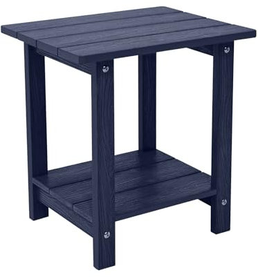 juserox Beistelltisch für den Außenbereich, wetterbeständig, doppelter kleiner Adirondack-Beistelltisch, Beistelltisch für den Innen- und Außenbereich, 43,2 cm Terrassentisch für Pool, Deck und