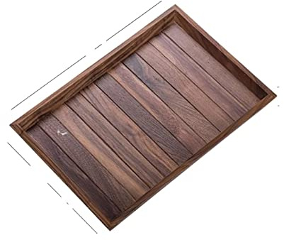 Plateau gris Plateau de rangement en bois de noyer noir fait à la main Simplicité Table basse Plateaux à thé Bijoux de chambre Décoration d'intérieur (couleur : 2) (1)