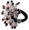 Comarco Sa - Anillo de piedras naturales, cristal facetado y granate rojo, elástico, Acrílico, Cristal Granate