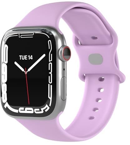 EAZY CASE Sport Armband für Apple Watch 44mm / 45mm / 46mm / 49mm verstellbares Silikon Ersatzarmband Sport Loop Band für Apple Watch Serie 11 10 9 8 7 6 5 4 3 2 1 SE für Damen Herren Lila