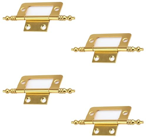 4Pcs Gold Flush Hinges 2 Inch Door Hinge for Drawer Cabinet Internal Door