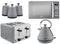 Tower Sera Pyramid Kettle, 4 Slice Toaster & Canisters in Grey with Smoked Black Trim Plus 800W 20L Renaissance Microwave T24039GRY. Contemporary Tower Kitchen Bundle Set in Grey