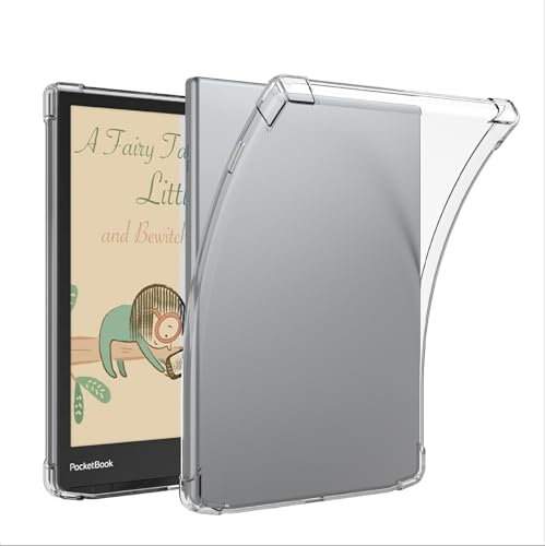 GIOPUEY Coque pour Pocketbook Inkpad 4, Coque arrière en TPU Souple, Housse Mince, Protection Airbag Étui Compatible avec Pocketbook Inkpad 4-Transparent