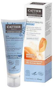 CATTIER PARIS SOS Feuchtigkeitsserum - Zertifizierte Naturkosmetik - Mit natürlichem Hyaluron - 20ml