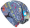 Wollhuhn ÖKO Jungen/Mädchen Bequeme Long Beanie/Mütze Kinder Baumwolljersey Gefüttert Übergangszeiten (Öko-Stoffe/Bio) (LB Cool Stuff Jeansblau/Bunt, L)