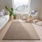 Teppich Kurzflor waschbar sehr weich für Wohnzimmer Esszimmer und Kinderzimmer Flachflor Uni Einfarbig Taupe 160x220 cm