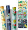 Geschenkpapier Kinder Weihnachten – 3 Rollen im Set – Motive: Dinosaurier – Dino Geschenkpapier Weihnachten – Weihnachtsgeschenkpapier Mädchen und Jungen – Rolle: 47 cm breit, 3 m lang - SET 1