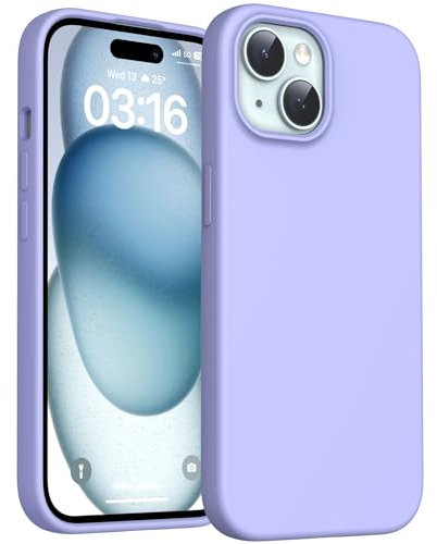 TOCOL Silicone for iPhone 15 Case, Liquid Silicone Slim Silky-Soft Touch, Multi-Color Anti-Scratch Shockproof for iPhone 15, Purple