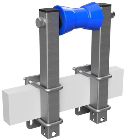 SUPROD Polyurethan Kielrolle mit Stützen Sliprolle Bootstrailer Sliphilfe verzinkt B=130, L=350 mm, blau