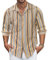 Ryehack Men's Striped Shirt Long Sleeve Casual Linen Cotton Tops Button Down Hawaiian Beach Shirts S-3XL Yellow