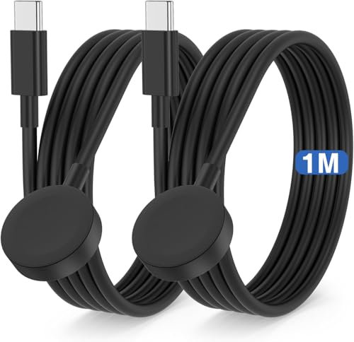 Cable de carga para Apple Watch, USB C, magnético, para iWatch, cable de carga rápida (negro)