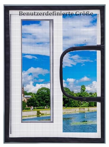 Fliegengitter für Fenster in Sondergröße,Insektenschutz,Selbstklebend,Anti-Mücken-Insektennetz für Balkonküche,Katzenfenstergitter mit Reißverschluss,Halbtransparent