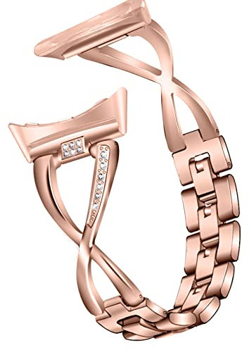 SMYAOSI Bracelet Métal pour Google Pixel Watch 2/ Pixel Watch 3 41mm Strap, Femme Bracelets de Remplacement Acier Inoxydable Watchband pour Google Pixel Watch2 3 41mm Smartwatch Accessoires (Or Rose)