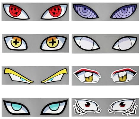 HAZMA 8 Stück Aufkleber Augen, Augen Aufkleber Mähroboter,Autoaufkleber Anime-Augen,Wasserdichte Selbstklebende Augenaufkleber Für Auto Saugroboter Staubsauger Mähroboter Rasenmäher (8pcs)