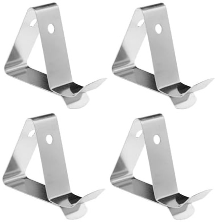 4 Pcs Silver Accurate Thermometer Pot Clips, Stainless Steel Temperature Clips for Probe, Ambient Thermometer Probe Holders for Temperature Reading Timers