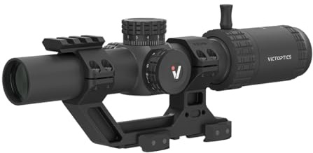 Victoptics OPSL122 S6 1-6x24 mit Blockmontage Zielfernrohr für Sport, Airsoft und Jagd, Luftgewehr, Ziel-Visier, Gewehrzielfernrohr, Rifle Scope, umfangreiches Zubehör