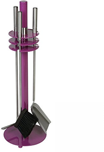 Kaminbesteck Modell 915 - violett beschichtet mit Besteck & Griffen aus Edelstahl