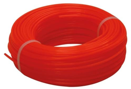 Toolland Filo per decespugliatore, nylon, rosso, 2,4 mm, 50 m
