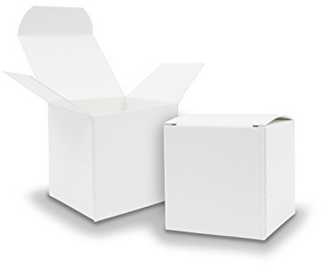 50x itenga Würfelbox aus Karton 5x5cm weiß Gastgeschenk Schachtel zum Befüllen (Hochzeit. Adventskalender. Taufe. Geburtstag. Geschenk. Kommunion)