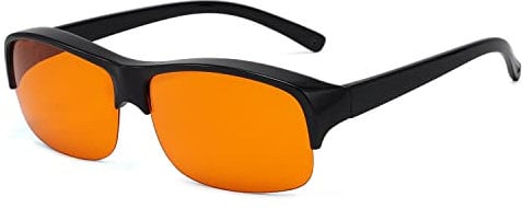 Eyekepper Anti Blaulicht Lesebrille Orangefarbene Linse Schutzbrille Fit over Brillen Halber Rahmen -Schwarz