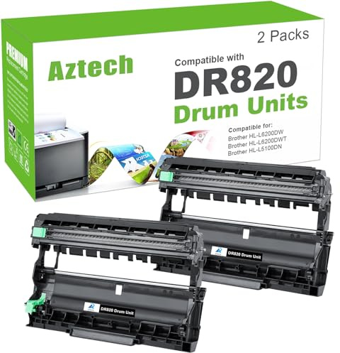 DR820 DR-820 Drum Unit DR 820 HL-L6200DW Compatible for Brother DR820 DR-820 for HL-L6200DW Drum Unit MFC-L5850DW MFC-L5900DW MFC-L5700DW HL-L5200DW HLL6200DW L6200DW L5200DWT 6200DW Printer 2 Black