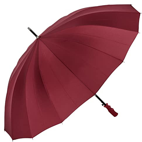 VON LILIENFELD Regenschirm XXL Durchmesser 120 cm Partnerschirm Stockschirm Gross Stabil Cleo Bordeaux Burgunderrot