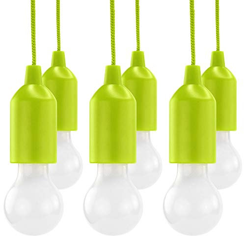 HyCell Pull Light 6er Set mit Zugschalter inkl. AAA Batterien - tragbare LED Lampe warmweiß - Mobile Leuchte ideal für Garten Schuppen Zelt Camping Dachboden Kleiderschrank oder Party Dekoration