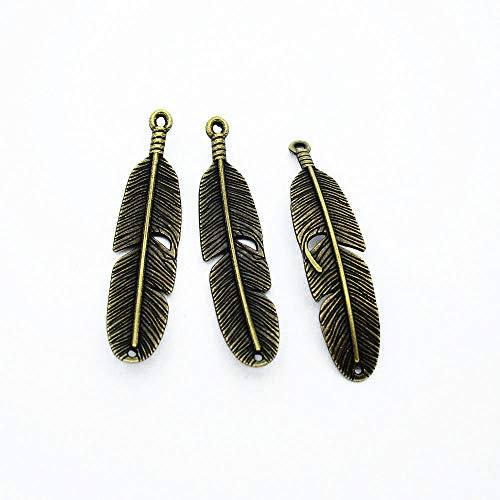 P7ZA8Q Schmuck-Anhänger mit Federn, Bronzefarben antique bronze