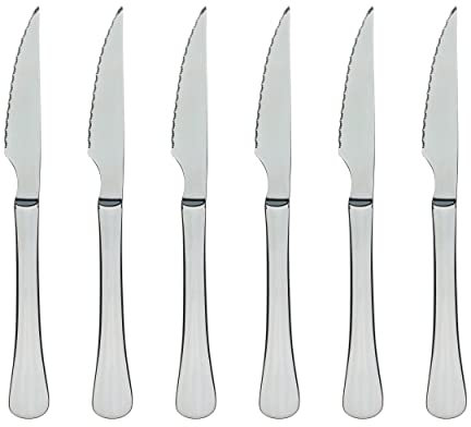 Set 6 cuchillos chuleteros color plata Bergner coleccion Munich