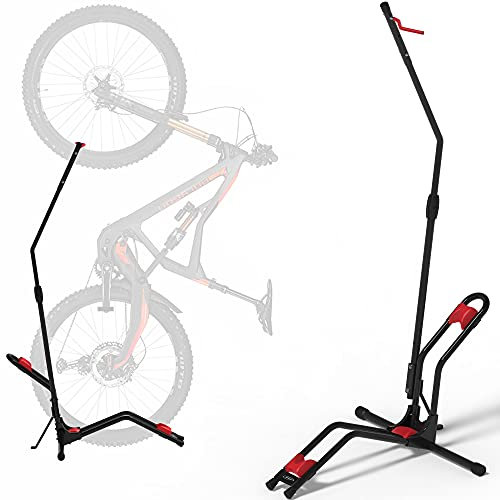 Rangement vélo vertical avec fixation de roue, parking compact, sans endommager le mur