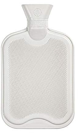 Harbour Housewares 2 Litre Hot Water Bottle - Classic Short Ribbed Rubber Hot Water Bag with Screw Top Stopper