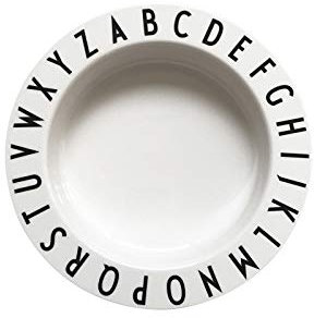 Design Letters Eat & Learn Tritan Tiefe Kinderteller | Taufgeschenke für Mädchen, Baby Geschenk | Babyteller BPA Frei | Ideal als Suppenteller, Snackteller | Esslernteller, Babygeschirr mit Buchstaben