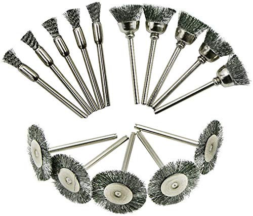 JPYH-EU 30tlg Drahtbürsten für Bohrmaschine Dremel, Stahldraht Schleifzubehör, Rad Pinsel Set, Topfbürste Pinselbürste Polieren Reinigung Drehwerkzeug Buffing Pinsel Full Kit Schleifen