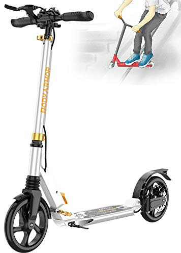 NANANA Stunt-Scooter, Stunt Roller, 360 Grad Drehbarer Lenker Sport Freestyle Scooter Kugellager Trick Edition Geeignet Faltbar für Erwachsen Oder Jugendlich Modell für die Dekoration,Weiß,A