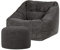 Icon Natalia Sitzsack Sessel mit Hocker für Erwachsene, Dunkelgrau, Flauschiger Cord Stoff, Riesen Sitzsack Cord mit Füllung, Bean Bag Chair, Bequemer Sessel Wohnzimmer, Lounge, Schlafzimmer, Büro