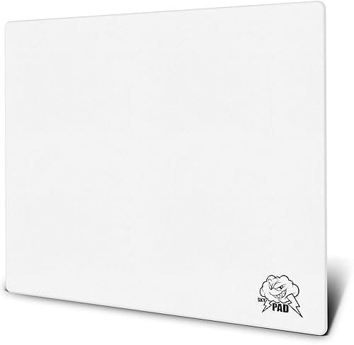 SkyPAD Glass 3.0 XL Gaming Mauspad mit Cloud Logo | Professionelle Große Mausmatte | 400 x 500 mm | Weiß | Spezielle Glasoberfläche mit Verbesserter Präzision Und Geschwindigkeit