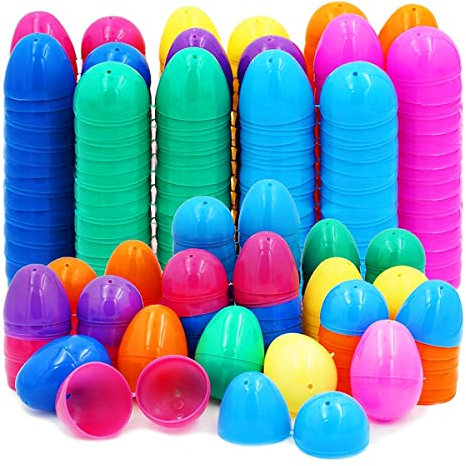 XiXiRan Ostereier Kunststoff Bunt, Ostereier Plastik Deko, Ostereier zum Bemalen Kinder, Ostereier zum Aufhängen Deko, Bunte Ostereier Plastik, 100 Stück Ostereier aus Kunststoff, Zufällige Farbe
