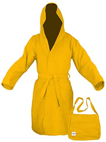 Tex family - Accappatoio Microfibra PODDY | Ideale per Sport, Compatta e Ultra Assorbente | Asciugatura Rapida, Leggero e Durevole | 80% Poliestere 20% Poliammide, Giallo, S small, Microfibra