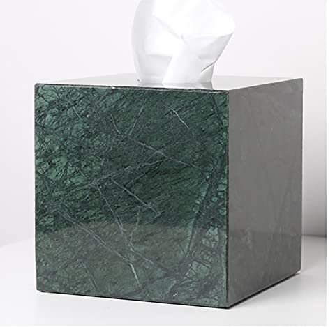 PEONTR Taschentuchspender Für Quadratische Cube Marmor Tissue Boxen, Kosmetiktücherbox Mit Abnehmbarem Boden, Nachttische, Schreibtische Und Tische(Color:Grün)