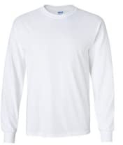 Gildan Men's Heavy Cotton Long Sleeve T-Shirt, Style G5400, 2-Pack, (White, Large