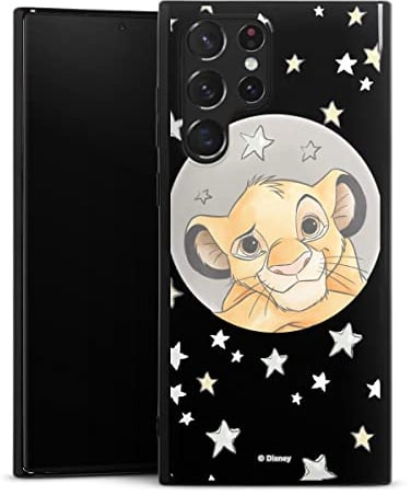 Silikon Hülle kompatibel mit Samsung Galaxy S22 Ultra Case schwarz Handyhülle Simba Disney König der Löwen