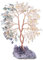 KYEYGWO Citrine & Fluorite Heilung Kristall Geldbaum auf Natürlichen Amethyst Drusensegment Rohstück Basis, Feng Shui Bonsai Baum Deko Stein Glückbaum Liebe Edelsteinbaum Ornament