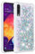 KBIKO-zxl Kompatibel mit Samsung Galaxy A50 Hülle, [Silver Back] Mädchen Glitzern Handyhülle Hülle mit Ringständer, Cover Silikon Flüssigkeit Clear Schutzhülle für Galaxy A30S.Silver YBL
