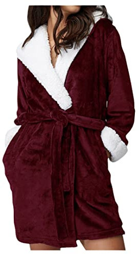 Donna spessa calda camicia da notte invernale unisex in pile pigiama accappatoio WE XL, Noi:, XL