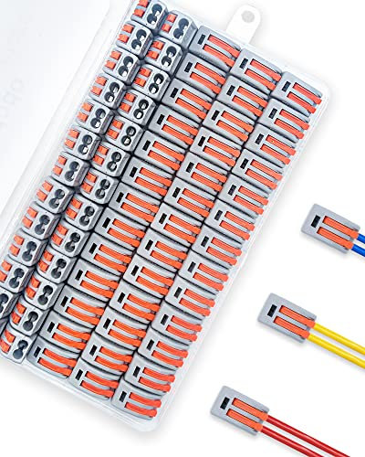 Uchidodo Klemmen, 65 Stück Verbindungsklemmen mit Hebel (2 Polig)