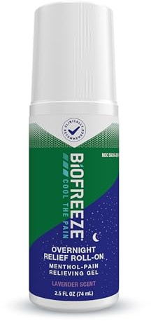 Biofreeze Overnight Roll On Pain Relief, Knee & Lower Back Pain Relief, Arthritis Pain Reliever, Neck Pain Relief, Cooling Joint Pain Relief, Lavender Scented Menthol Gel 2.5 Fl Oz