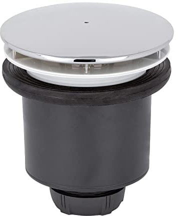 Wirquin 30723746 Duschabfluss Wirbel mit vertikalem Ausgang für Duschwannen Ø 90 mit Kuppel aus ABS, Chrom, Grau