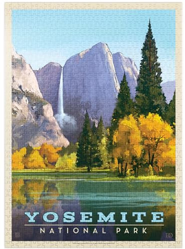 Yosemite National Park: Golden Vista, Vintage Poster - Premium 1000 Teile Puzzle für Erwachsene
